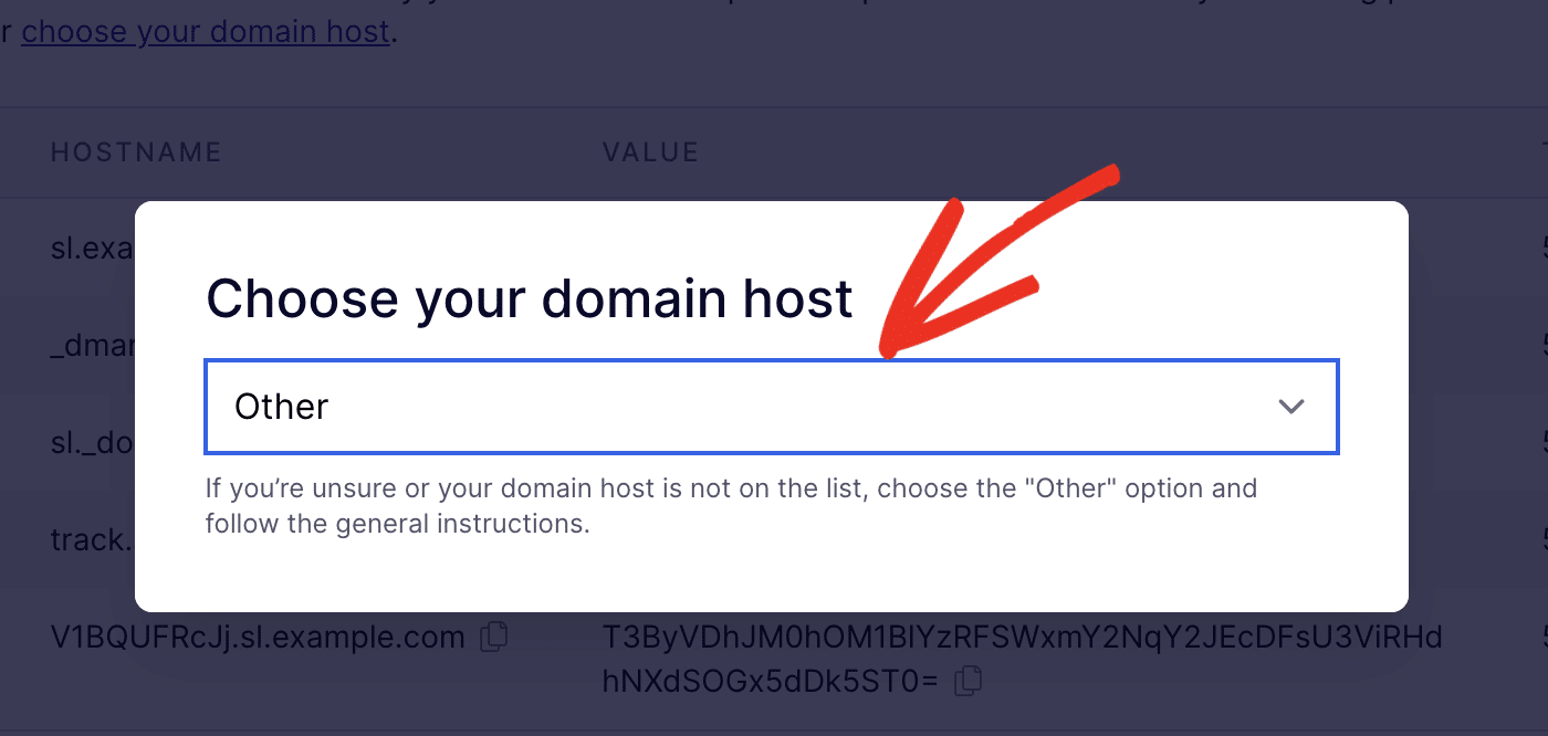 Select Domain Host Select domain host