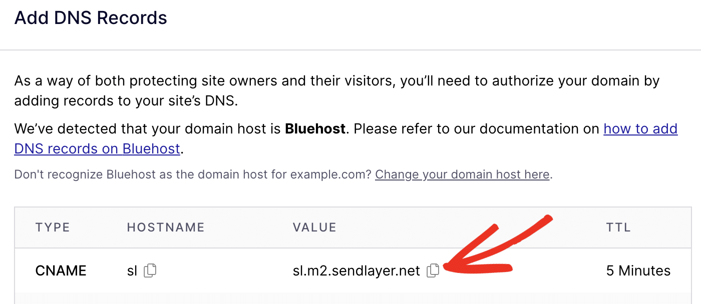 Copy Hostname Value Copy value field
