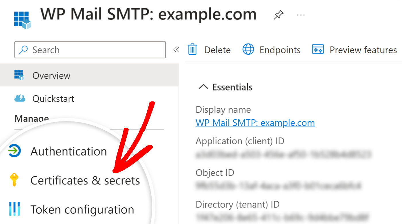 Click on Certificates & secrets Click on Certificates & secrets