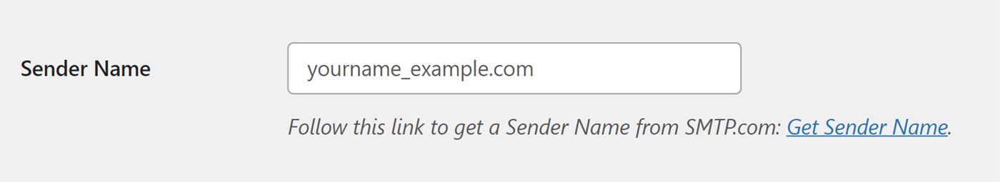 Sender Name field Sender Name field