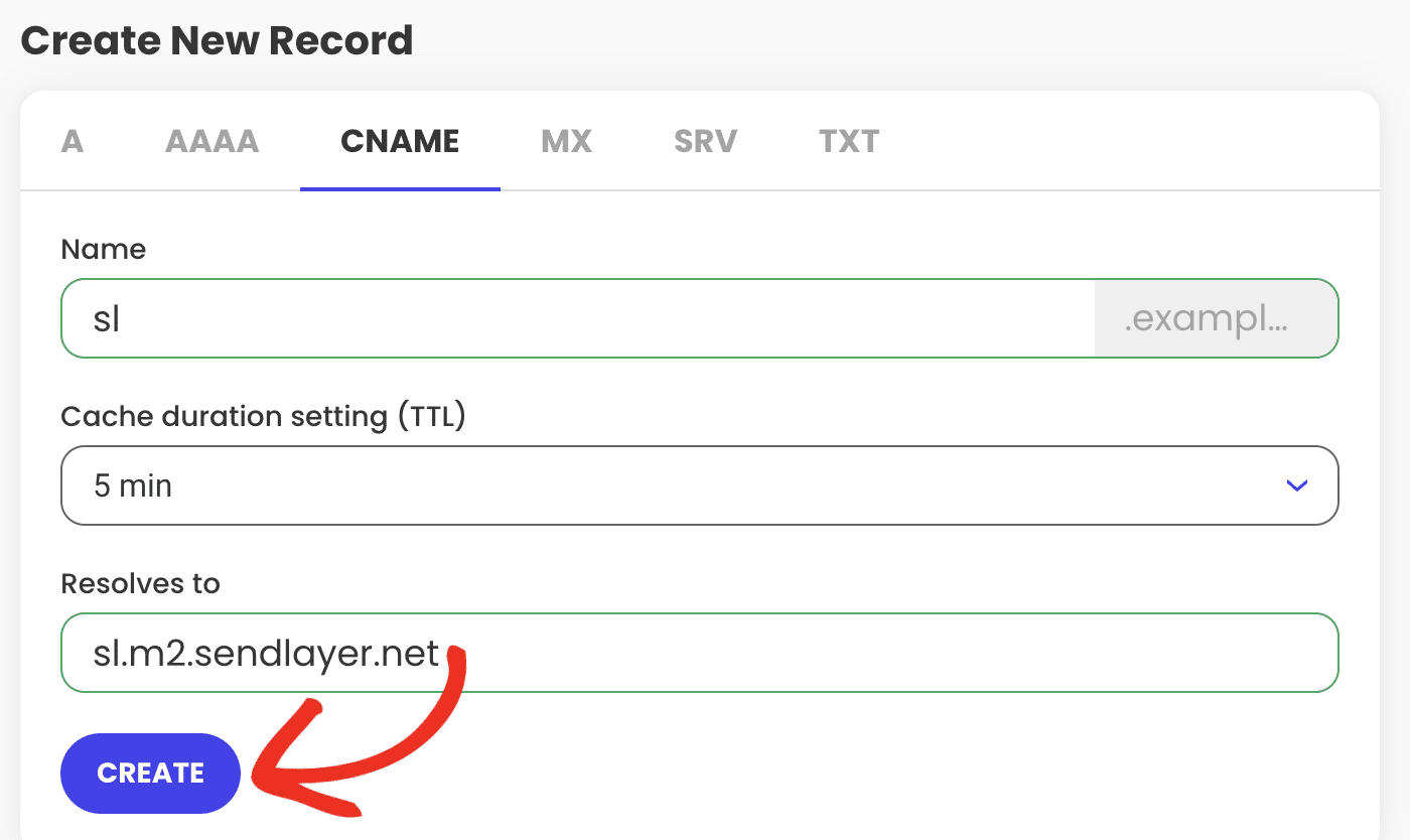 Click the Create Button Click the Create Button