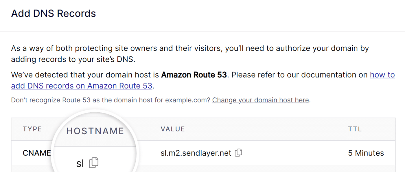 Copy HOSTNAME from SendLayer Copy HOSTNAME from SendLayer