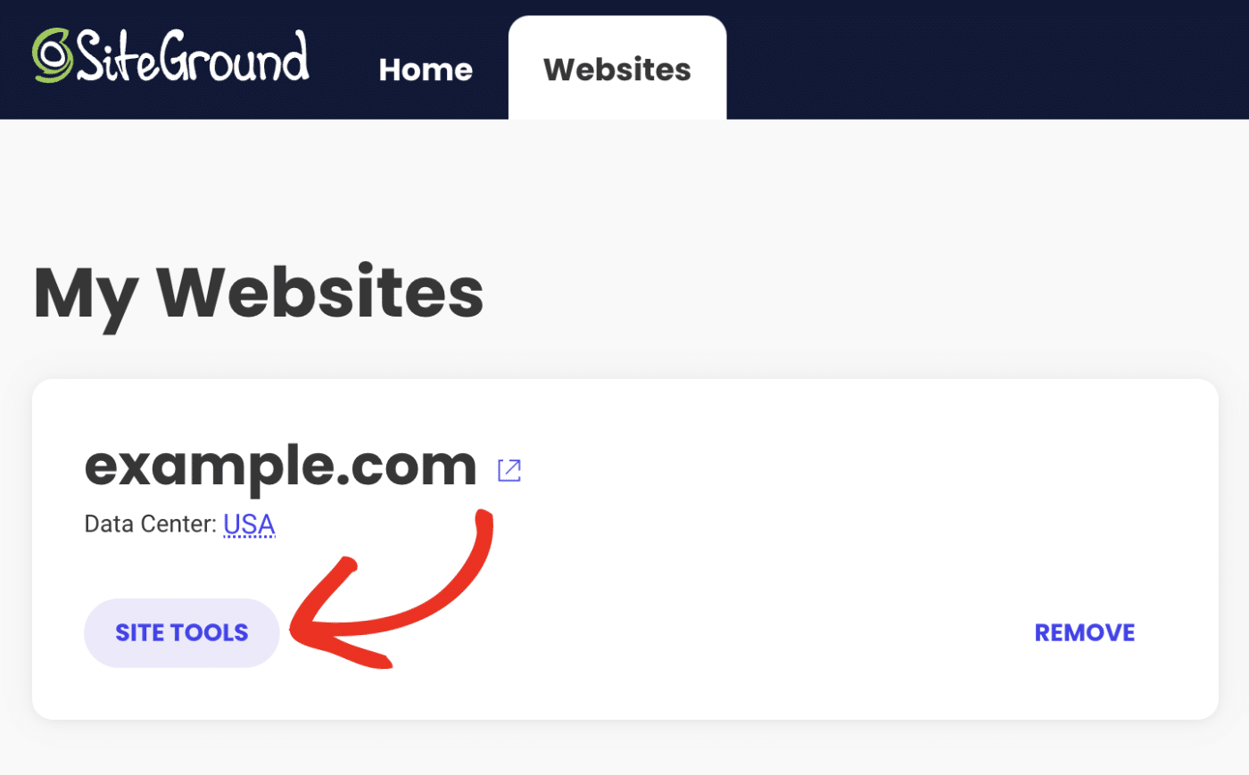 Click Site Tools Click site tools
