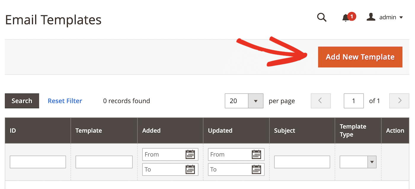 Add New Email Template