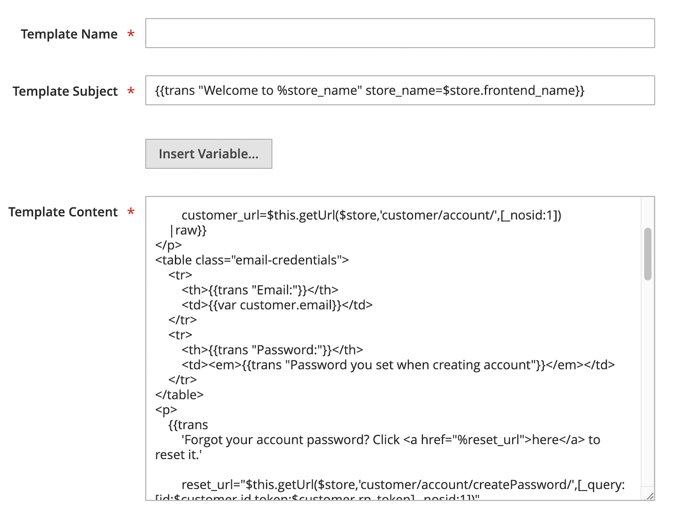 Customize Email Template