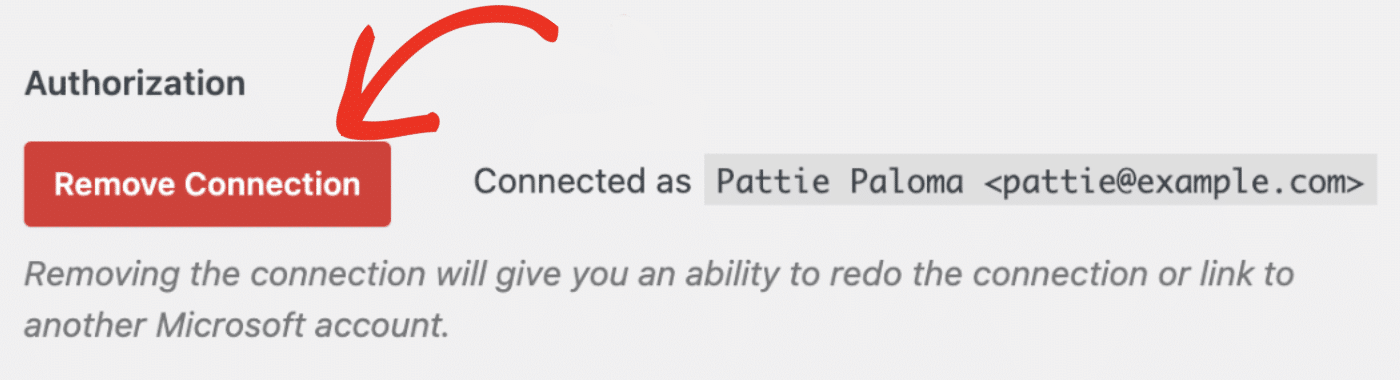 Click the Remove Connection button