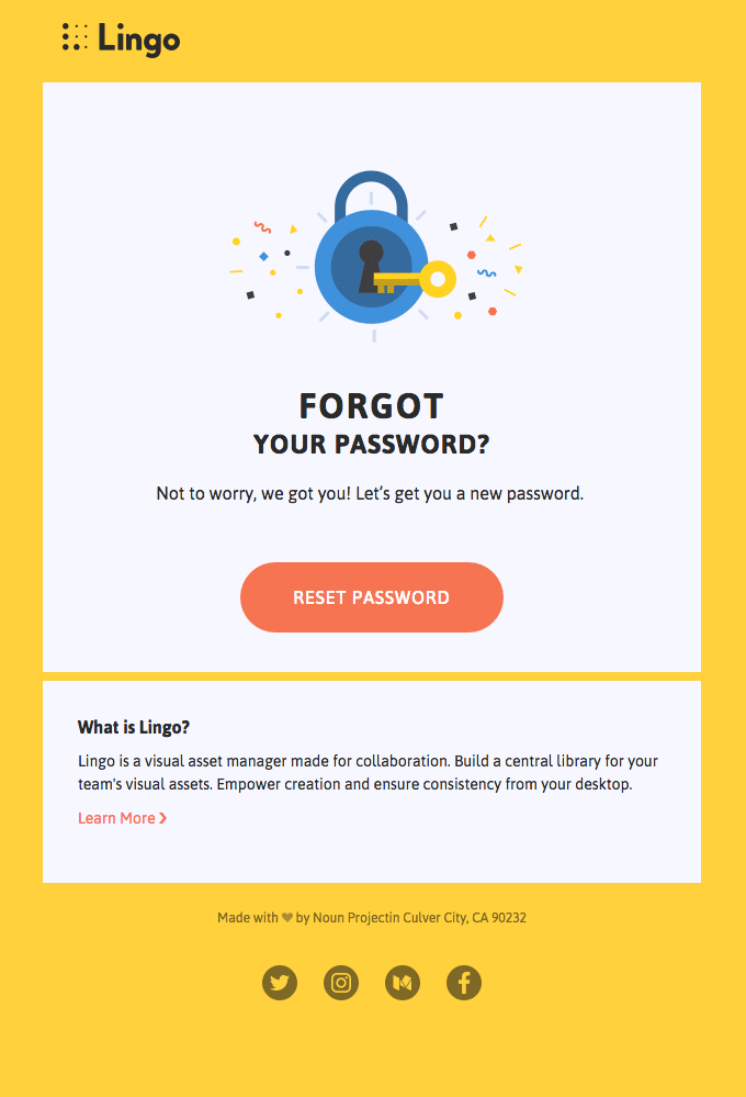 Lingo Password Reset Email