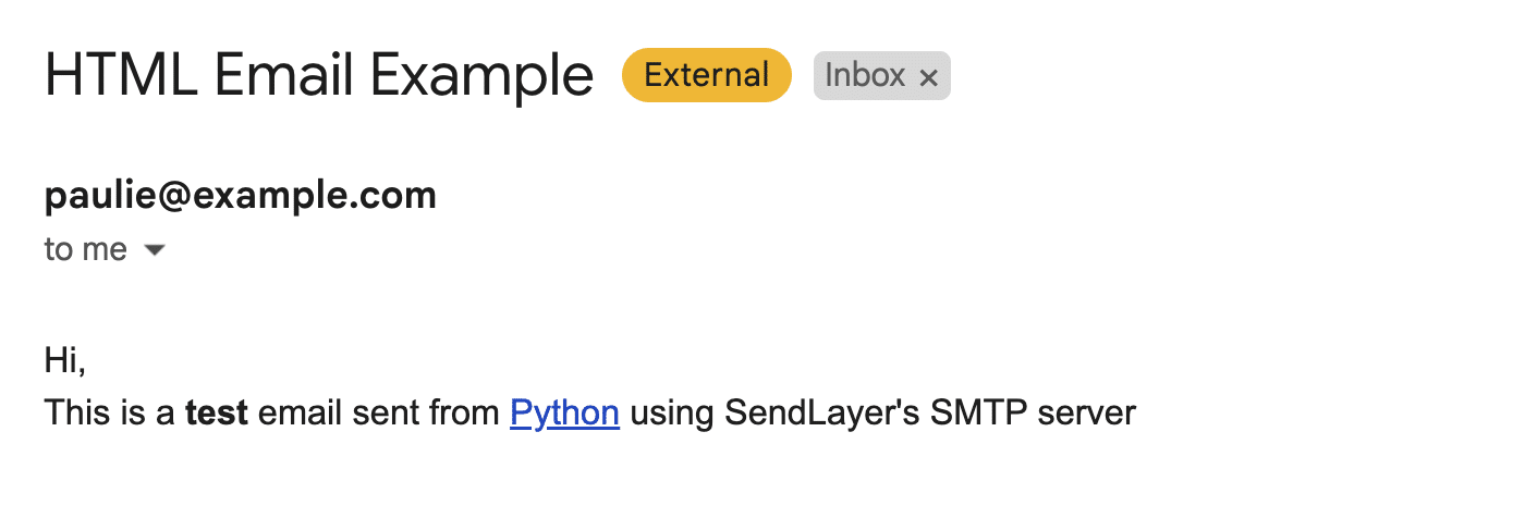 Send email in Python Example