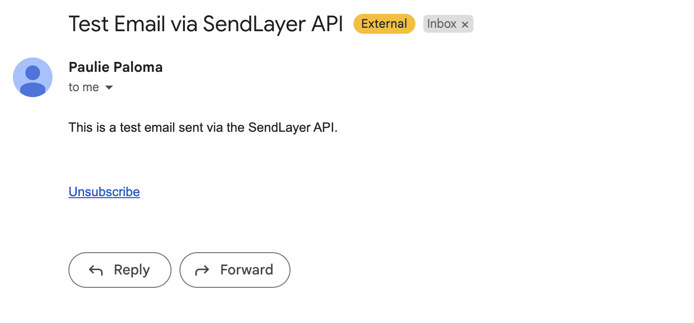 Send an email with JavaScript via SendLayer API