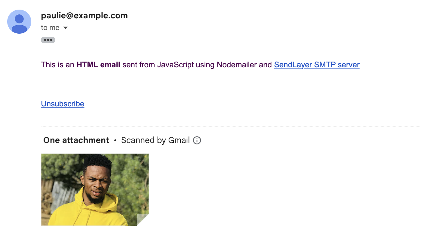 Send an email with attachments in javascript