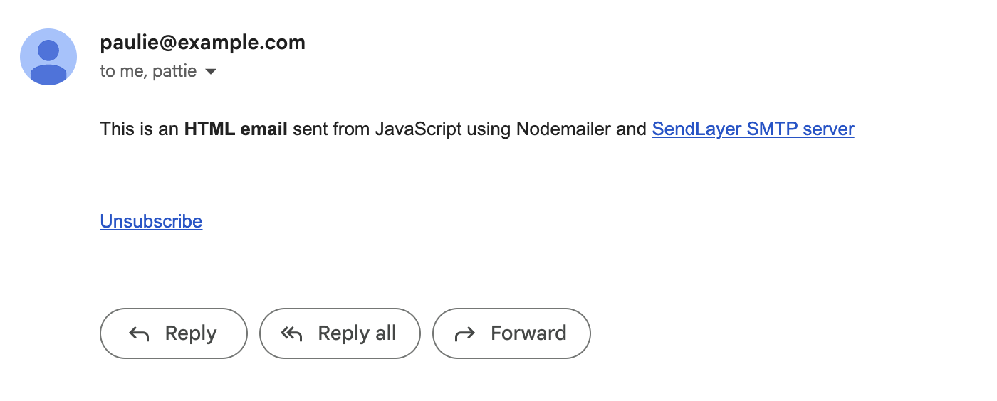 Send email with javascript html email