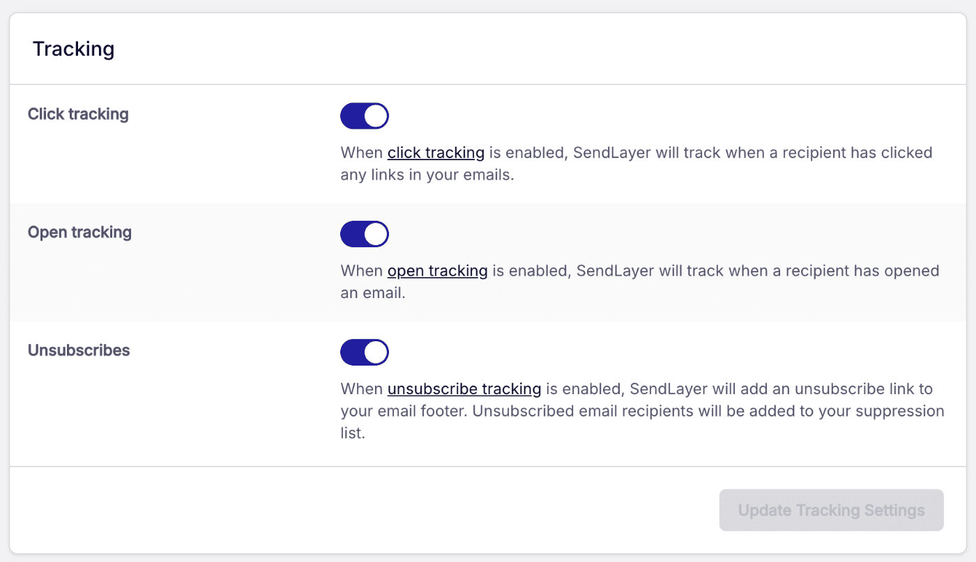 Event tracking options