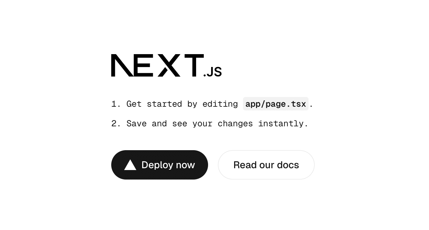 Nextjs default page