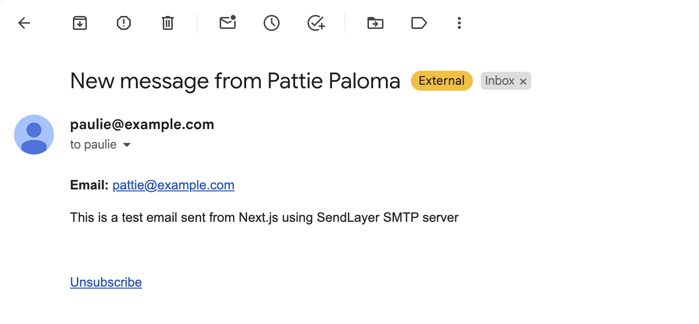 Test email gmail inbox
