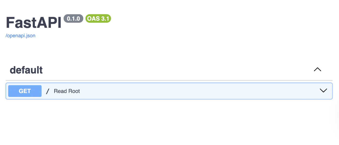 FastAPI Swagger doc page