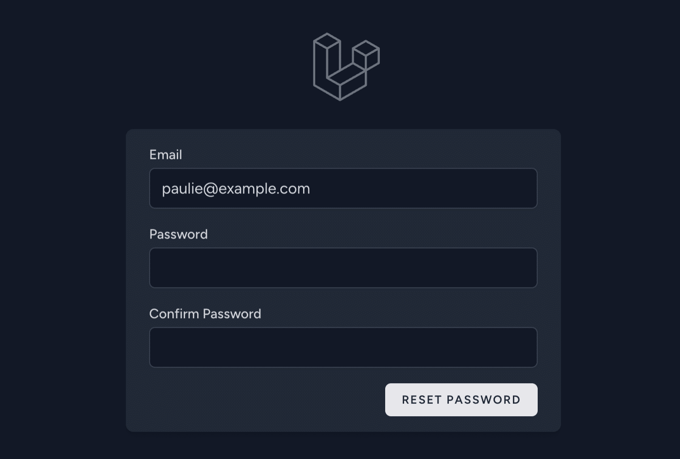 Enter new password in Laravel