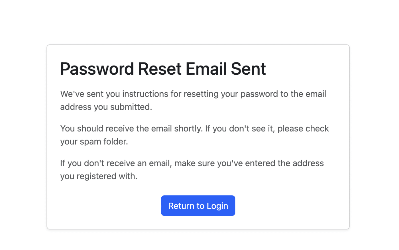 Django password reset email sent