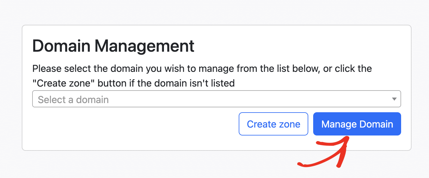 Manage domain